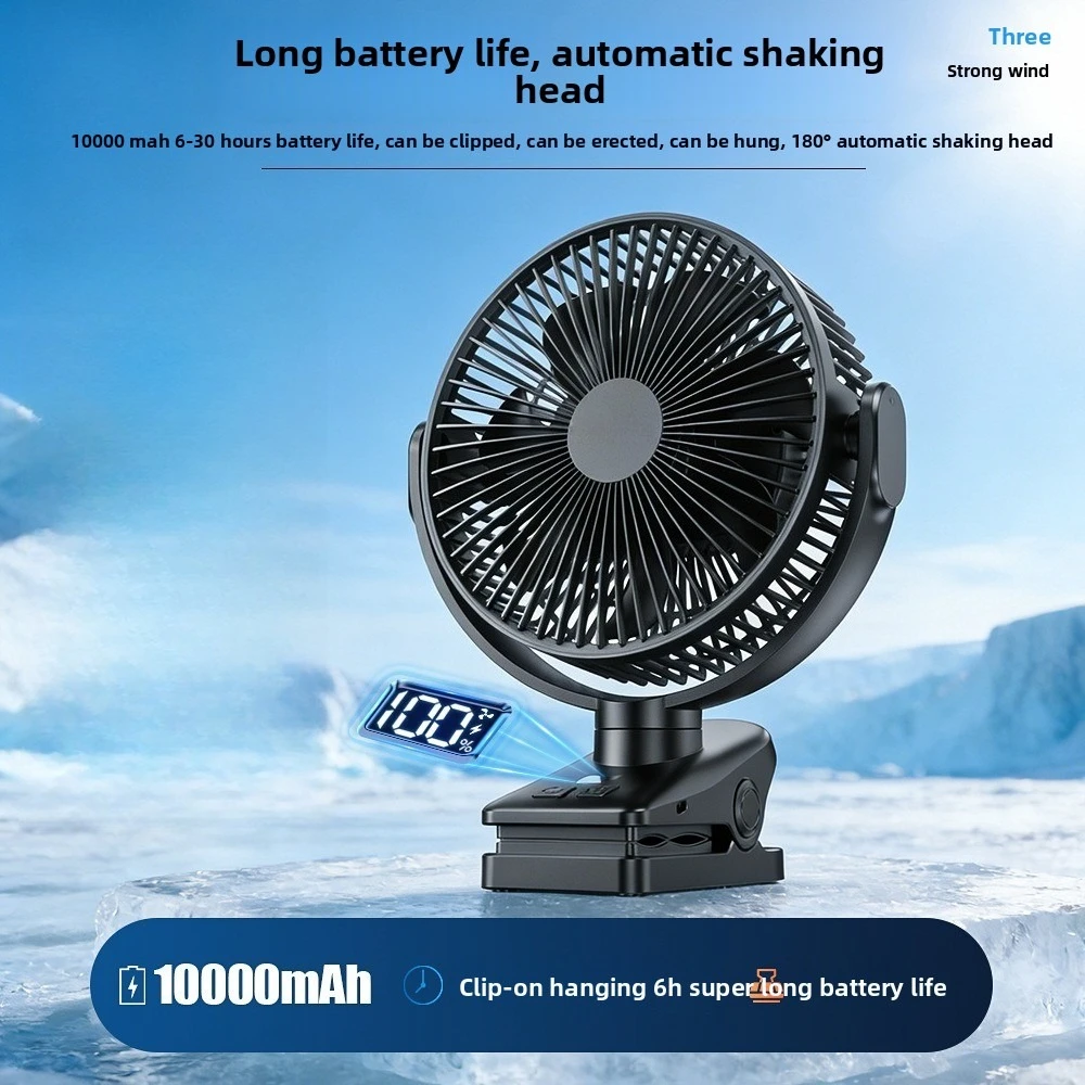 USB Rechargeable Clip Fan Quiet Oscillating Desk Fan Long Battery Life for Dorm Office