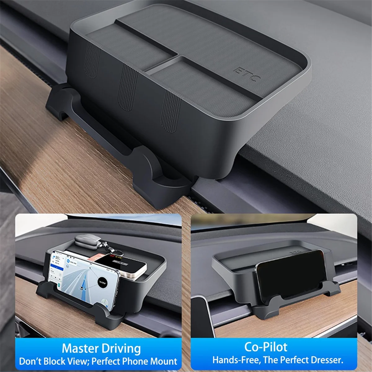 For Tesla Model 3 Model Y Instrument Panel Tray Organizers Phone Holder Sunglasses Mount Accessories