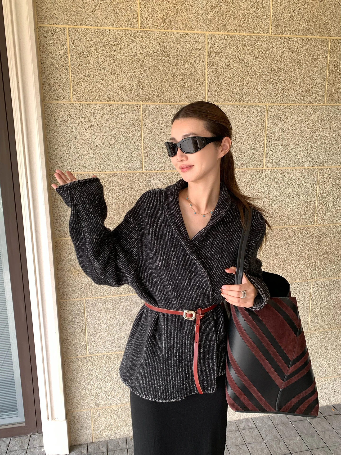 Vcruan Black Sesame Flower  Sweater Casual Versatile Spring 2026 New Arrival Long Sleeve Open Cardigan Loose Fit Women's ...