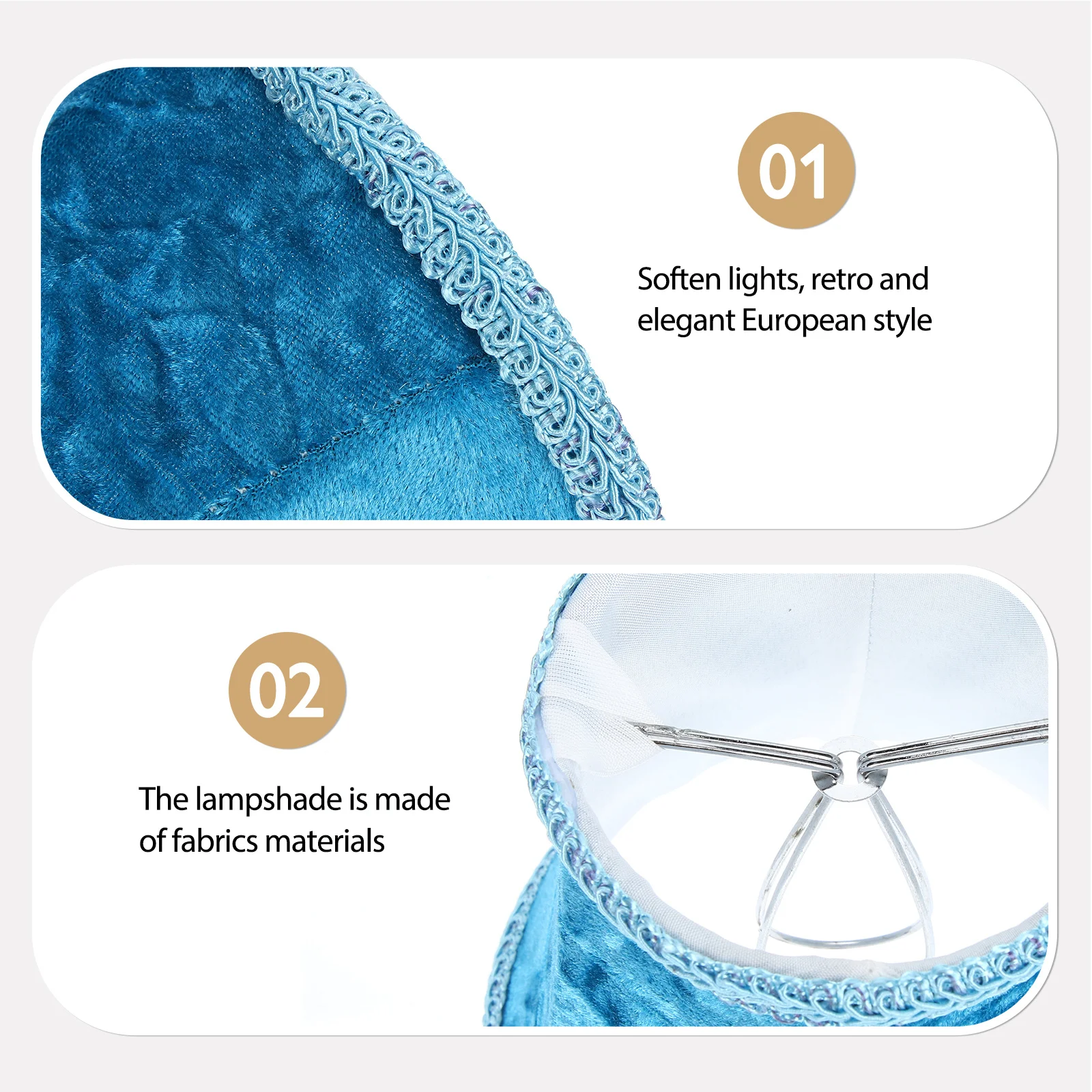 

Desk Lamp Shade Table Lamp Cover Floor Fabric Light Shade E14 European Style Soft Light Cover Vintage Lampshade for Home Bedroom