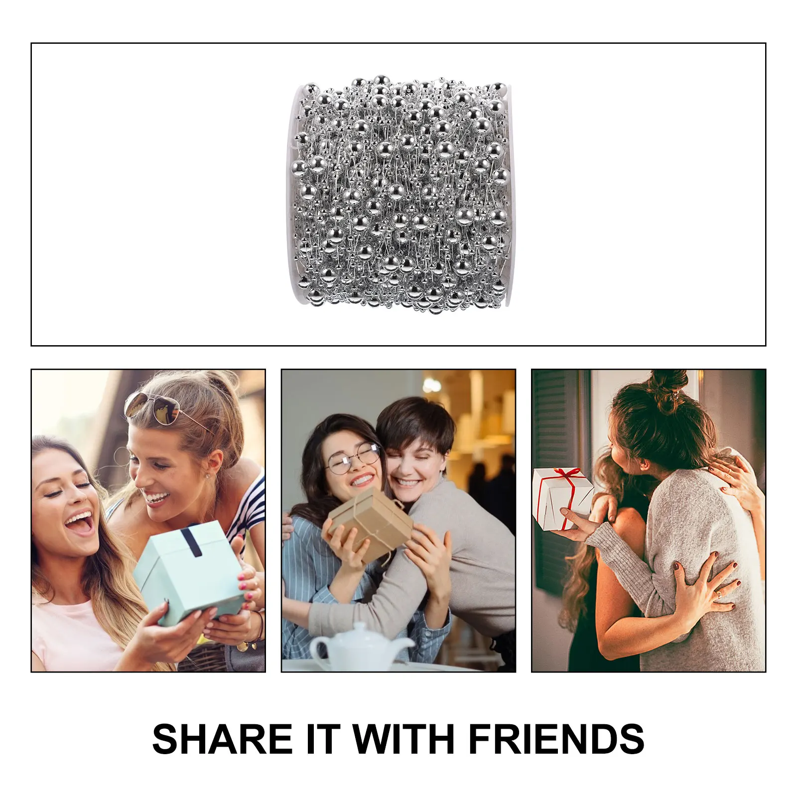 

1 Roll Pearl String Garland Beads Wedding Bouquet Decor Diy Abs Material Faux Pearl Chain Craft Supplies Beading Garland Party