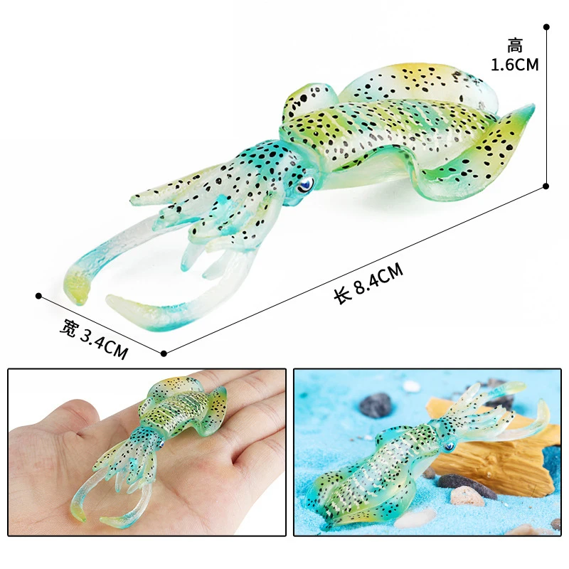 1Pcs  Simulation Marine Life Model Figures Spotted Squid Octopus Animal Ornaments Kid Toy Gift