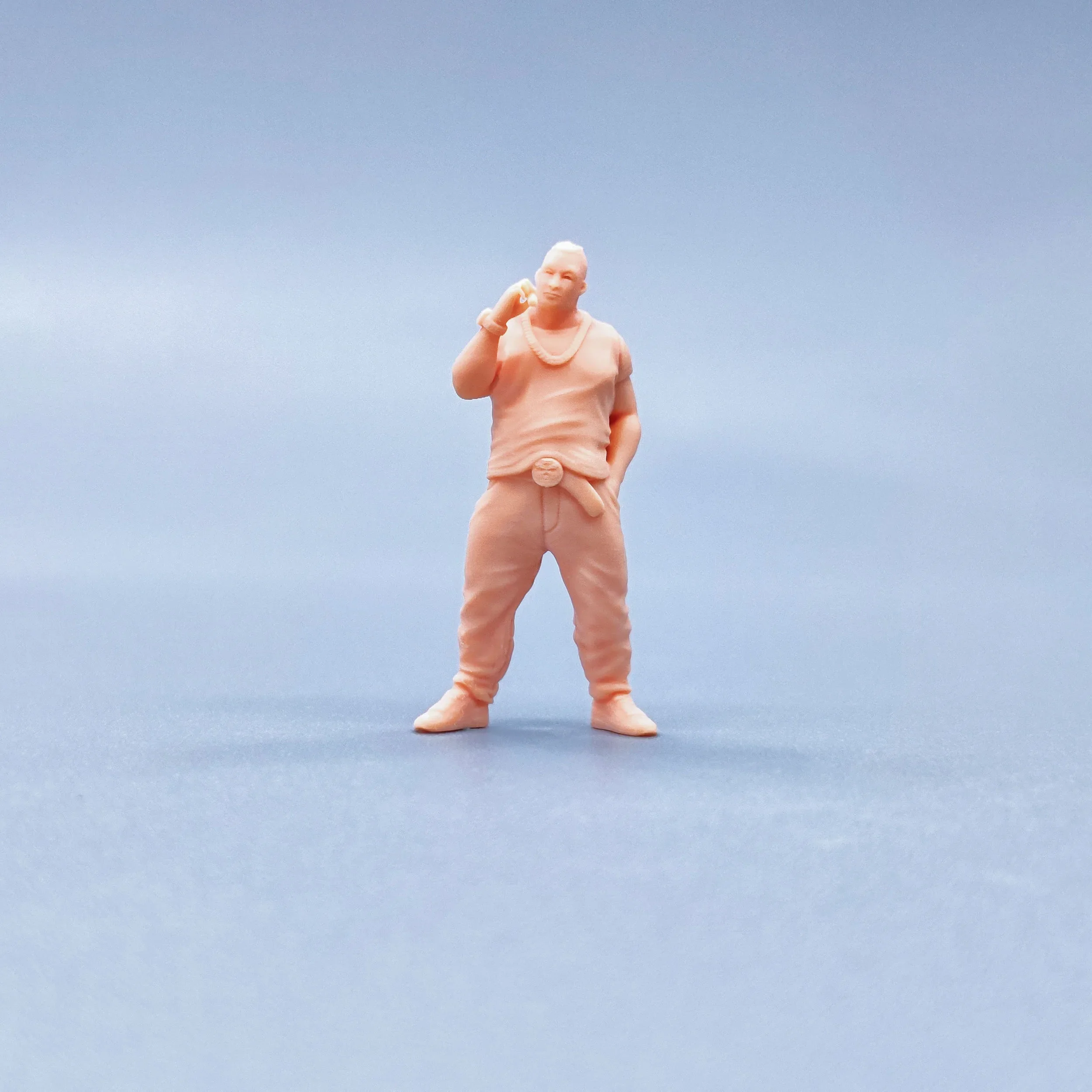 1/64 Figuren Maßstab Modell Harz Big Chain Thug Man Ungefärbte Miniaturen Diorama handbemalt W228