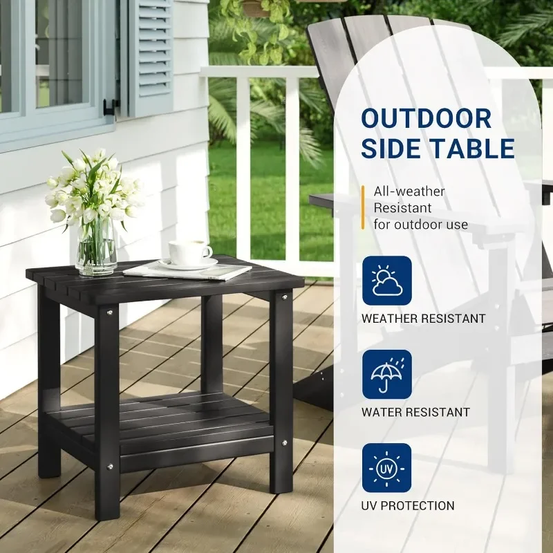 

UDPATIO Outdoor Side Table for Patio, Adirondack Table Poolside Patio Table, HDPE End Table for Outside Backyard Pool Indoor