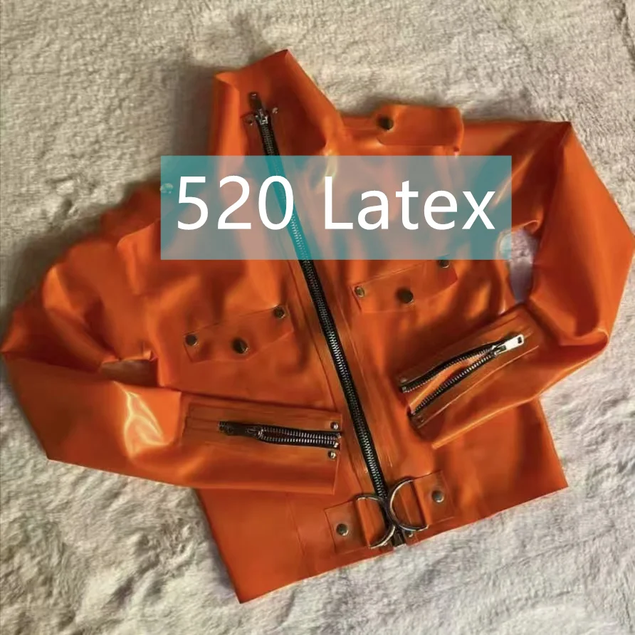 

Сексуальный женский топ из натурального латекса с длинными рукавами, на молнии спереди, с высоким воротником, в стиле джинсового топа