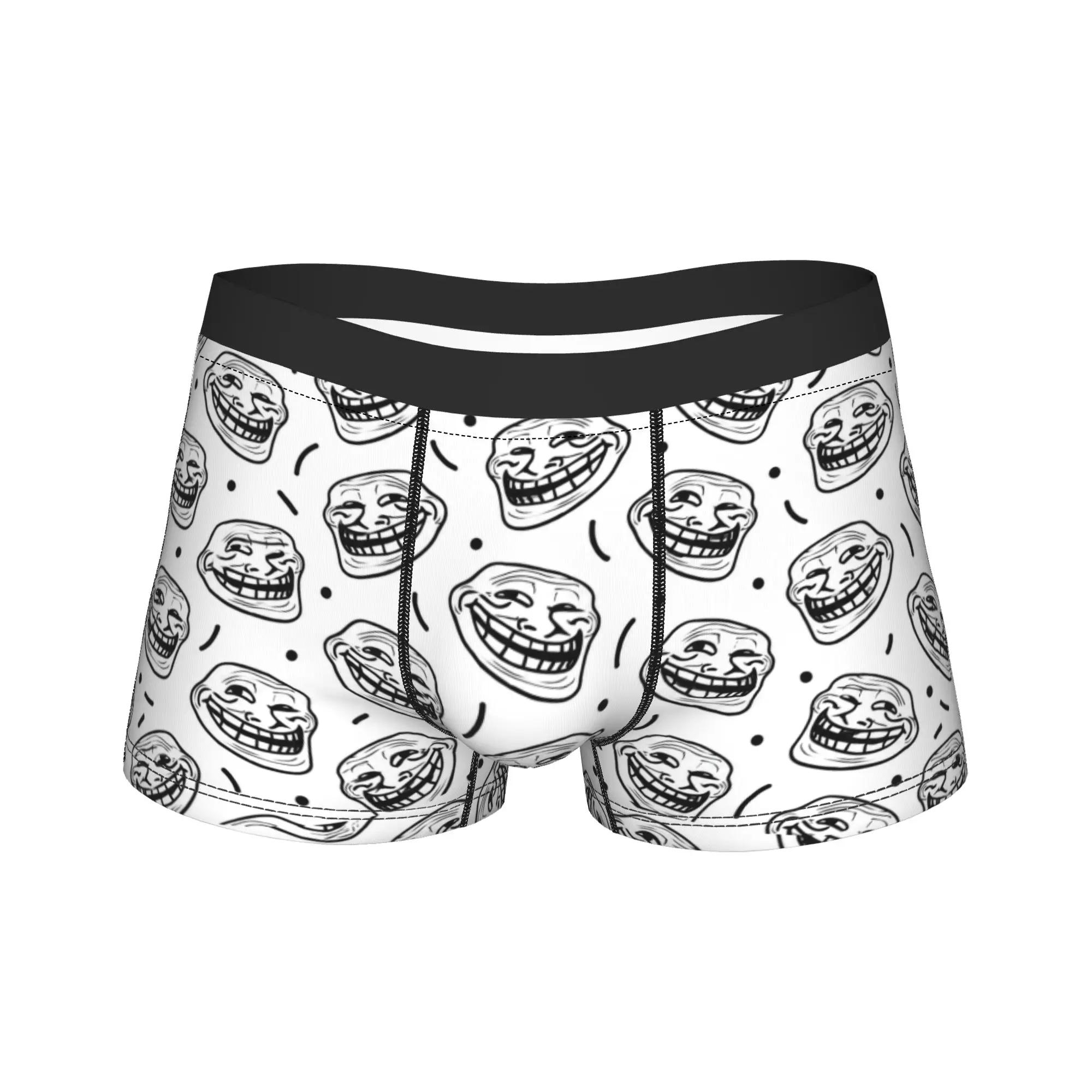 Rage Comic Trollfac Trunk Funny Anime Boxershorts  Pouch Underwear Trenky Pattern Boxer Brief Funny Male Panties Plus Size