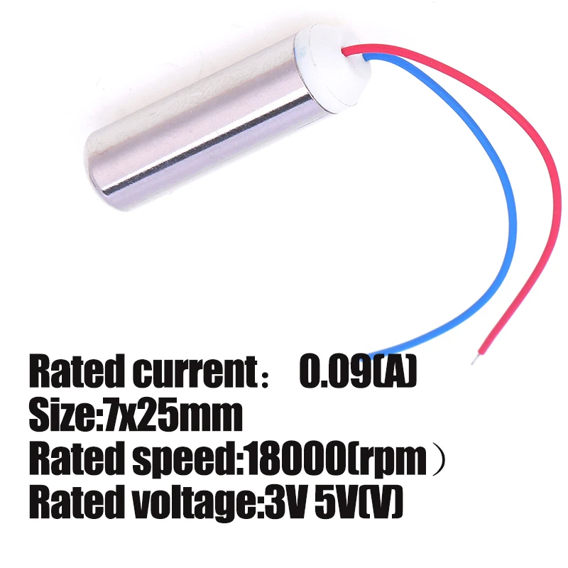 18000rpm DC Coreless Motor Built-in Vibration Waterproof Vibration Motor For Electric Toothbrush Toys Parts 7x25mm