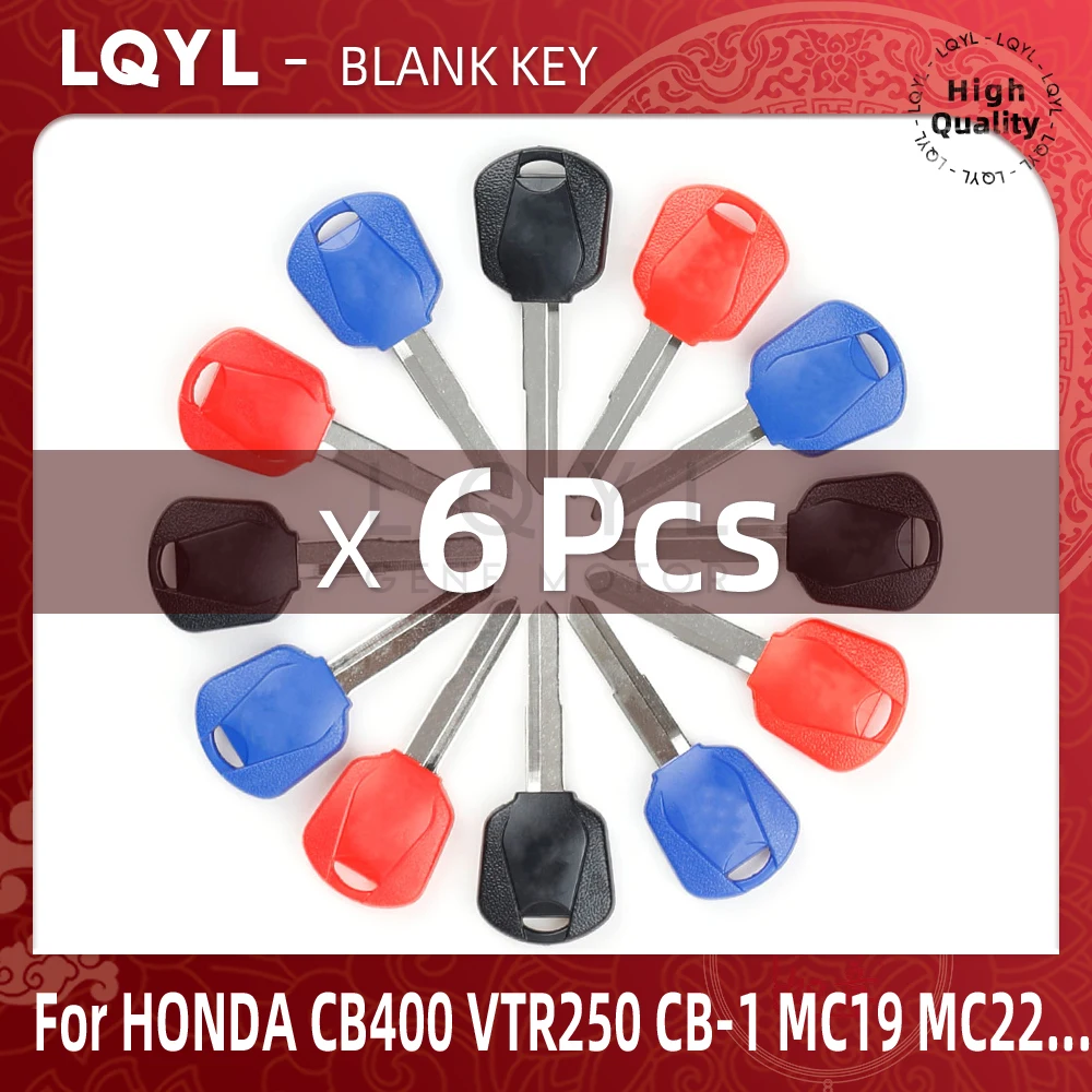 6Pcs New Blank Key Motorcycle Replace Uncut Keys For HONDA CB400 SF VTR250 CB-1 VT250 JADE250 Hornet 250 CBR250 CBR400 MC19 MC22