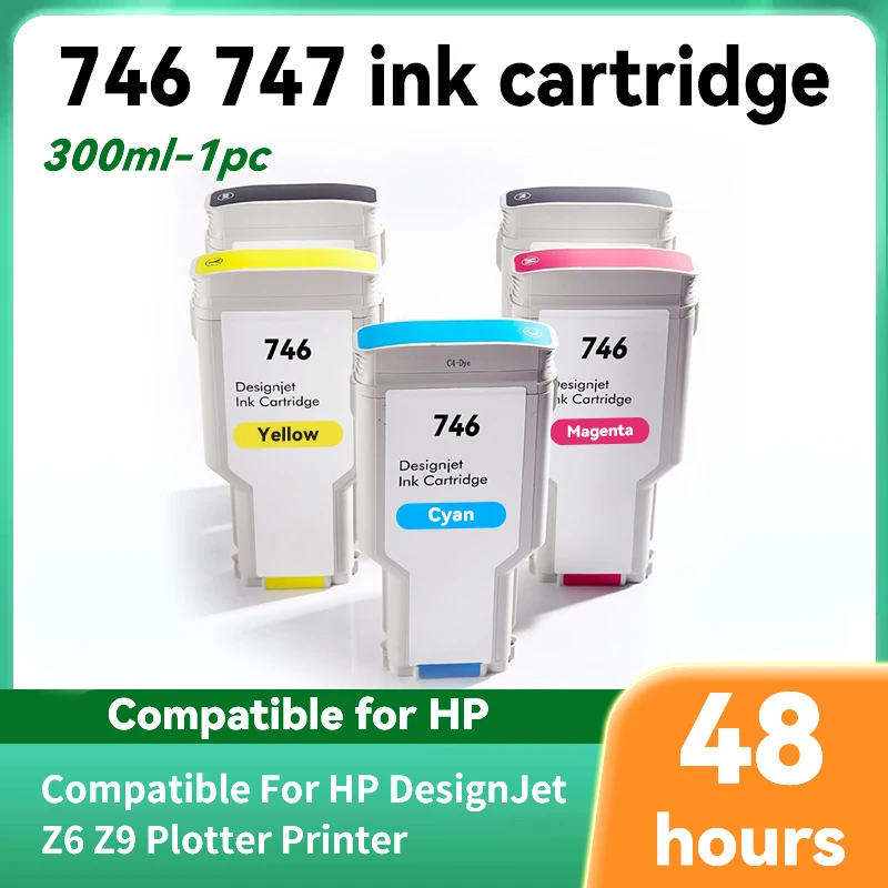 Premium Compatible Color Remanufactured Ink Cartridge 300ML for HP746 For HP 746 747 P2V83A for HP DesignJet Z6 Z9 Z5600 Printer