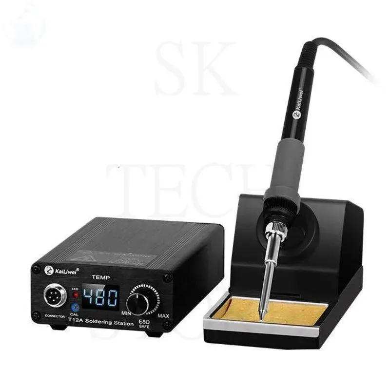 Kailiwei T12A Fast Heating Thermostatic Soldering Iron 75W Ergonomic Design Soldering Station For Motherboard BGA PCB Repair