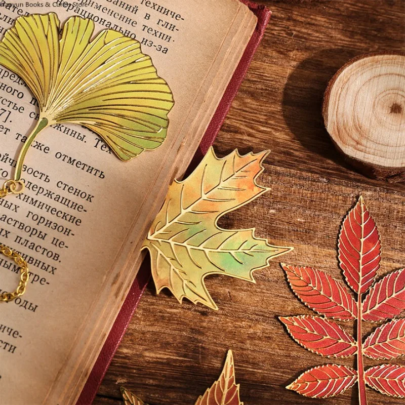 Colored Leaf Vein Bookmark Gift Set：For Graduation, Birthday, Teachers and Students.
