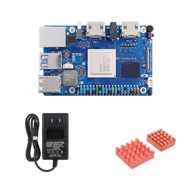 رائعة-لـ Orange Pi 5 Ultra RK3588 Wifi 6E+ BT 5.3/BLE M2 SSD 6TOPS NPU لوحة تطوير كمبيوتر صغير لنظام أندرويد 12 (الولايات المتحدة) قابس أمريكي