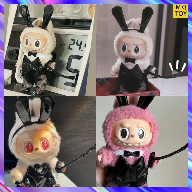

Cute Rabbit Girl Doll Costume Black Silk Labubu V1 V3 Compatible Doll Clothes Decoration Accessories Fun Gift for Enthusiasts