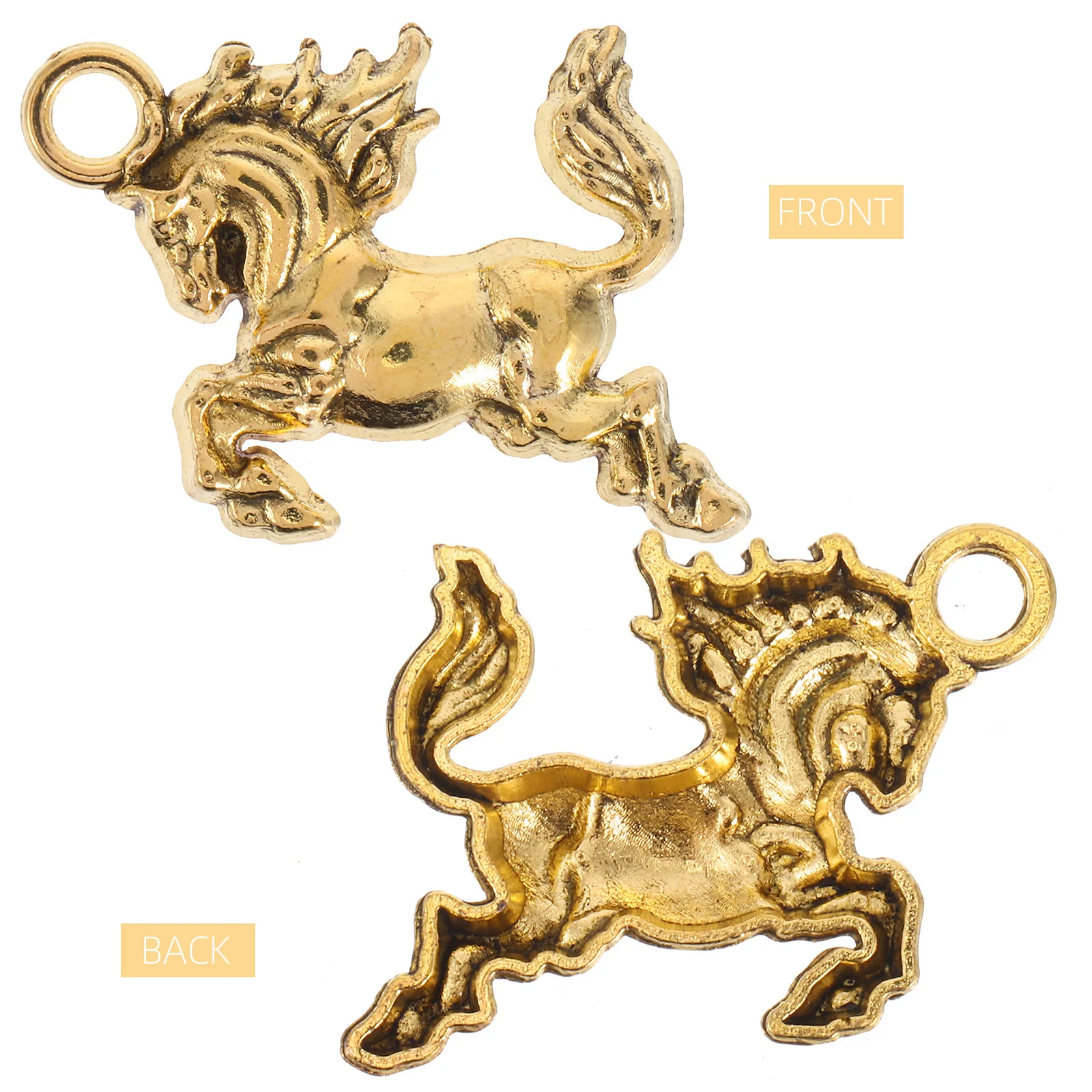 60Pcs Zodiac Horse Pendant Charms Energetic Golden Animal Charms for Jewelry Making 2026 Year of Horse Good Luck Accessories