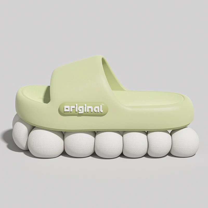 Women's Thick Platform Pillow Slippers Summer Soft Sole EVA Cloud Slippers with Letter Print Non-Slip Indoor House Shoes image 3