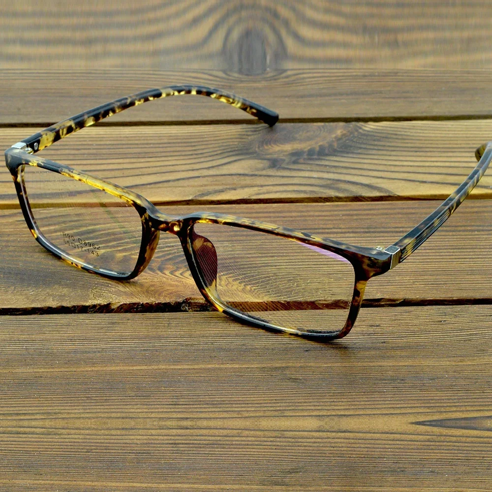 

Men Fashion Leopard TR90 Light Weight Flexible Rectangle Eyeglasses Reading Glasses +0.75 TO +6