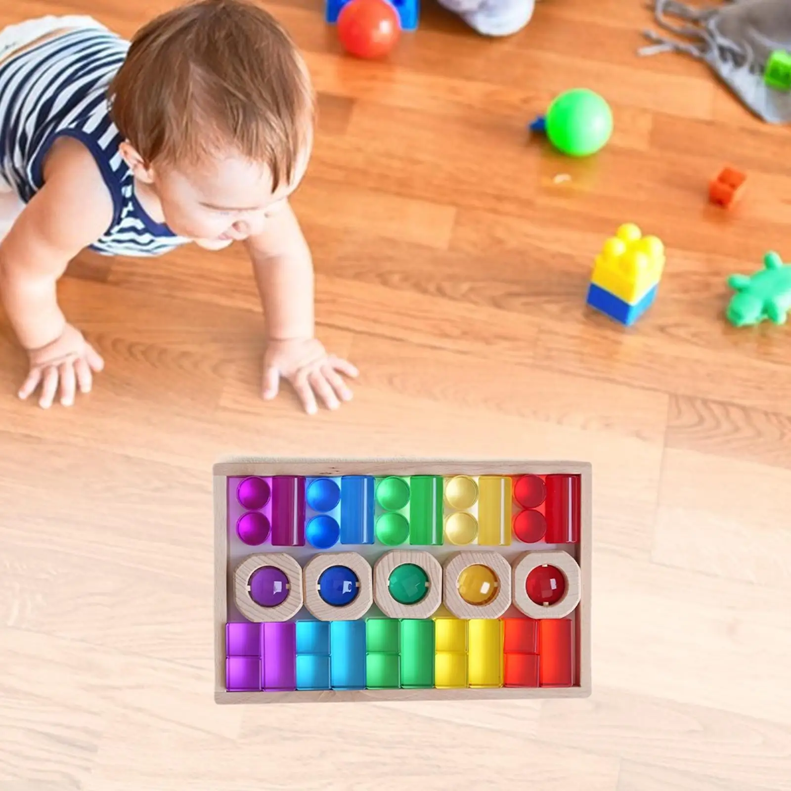 Rainbow Building Cubes ของเล่นเพื่อการศึกษาโปร่งใสสีเรียบ Persception ซ้อนเกมสําหรับเด็กชายหญิงเด็กของขวัญ