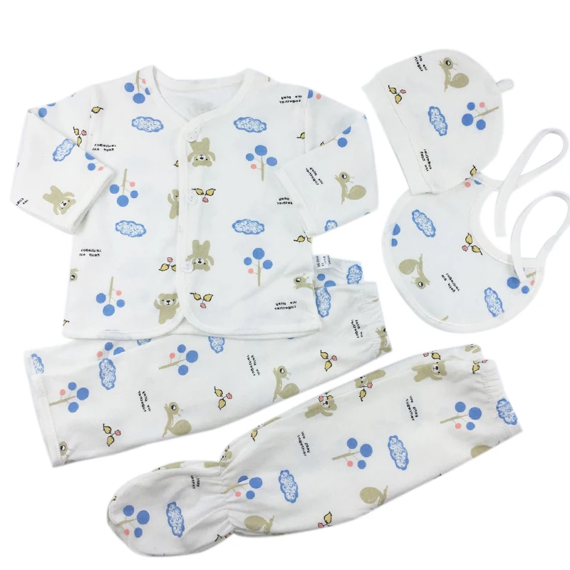 Newborn Baby Clothing Suits 0-3 Months Cartoon Cotton 5pcs/set Baby Girl Outfits