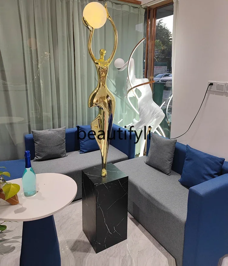 ss غرفة التسلق مجردة الشكل النحت قاعة المعارض قسم المبيعات زخرفة مصمم مصباح أرضي #3