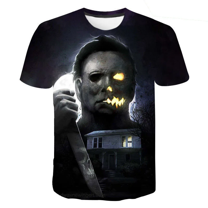 Michael Myers T-Shirts Halloween Horror Movie 3D Print Men Women Casual T Shirt Oversized Harajuku Y2k Tops Tees Kids Clothing