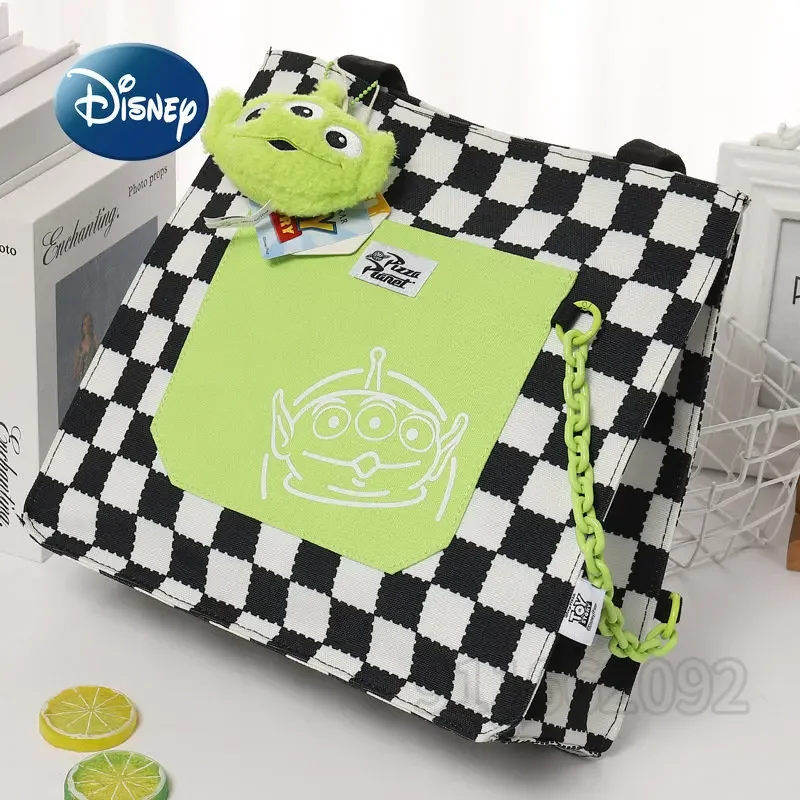 Disney Three Eyes Original New Women\'s Handbag Toy Story Series Women\'s Bag Luxury Brand Checkerboard Chain Shopping Bag