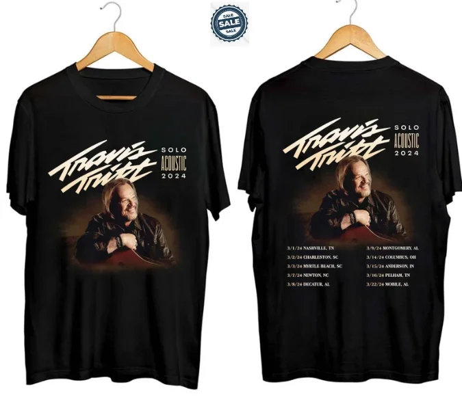 Travis Tritt Solo Acoustic Tour 2024 T-Shirt Gift Music Fans Country Music