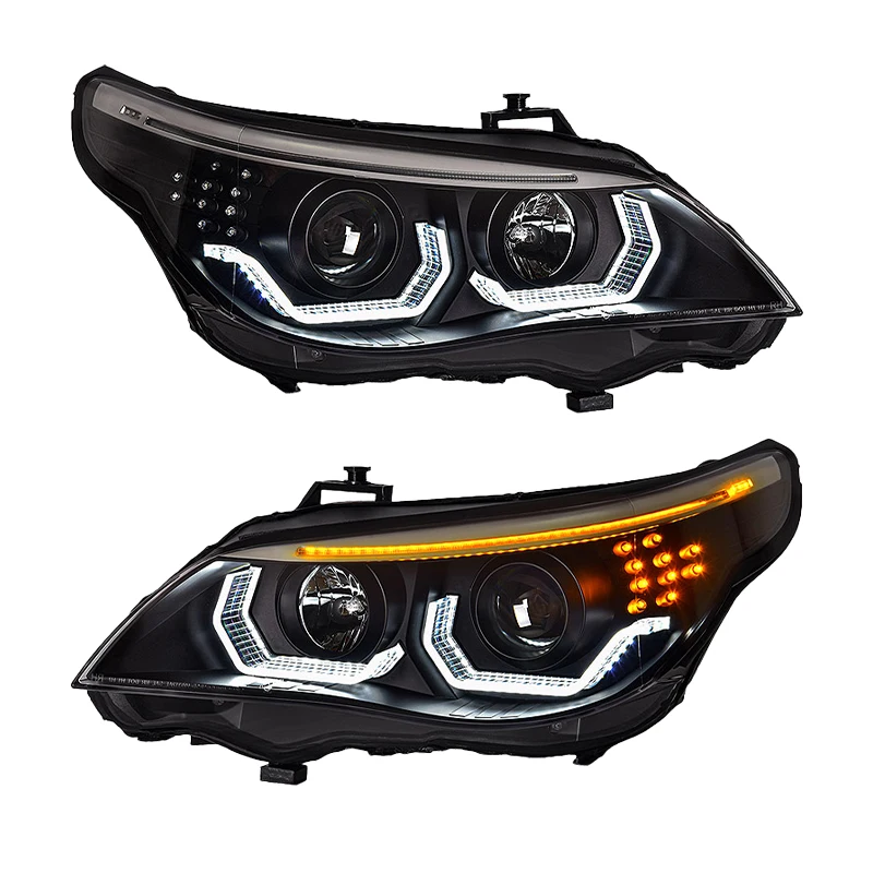 

STLFMJ for BMWs 5 Series E60 Headlamps 2003 2010 E60 Front Light Upgrade BMWs Head Light Car Lens Accessories E60 LED Headlights