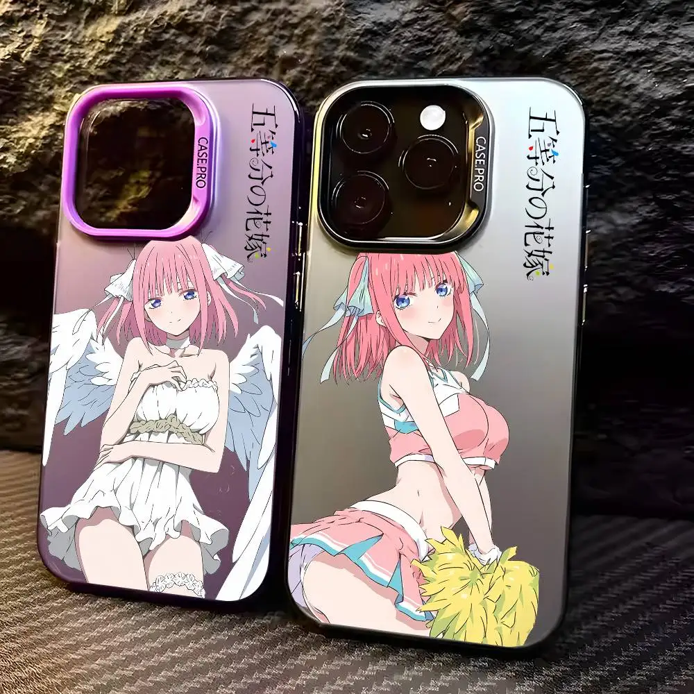 

Q-Quintessential Quintuplets Phone Case For IPhone 16 15 14 13 12 11 Plus Pro Max Multicolor Aurora Laser Shockproof Funda Cover