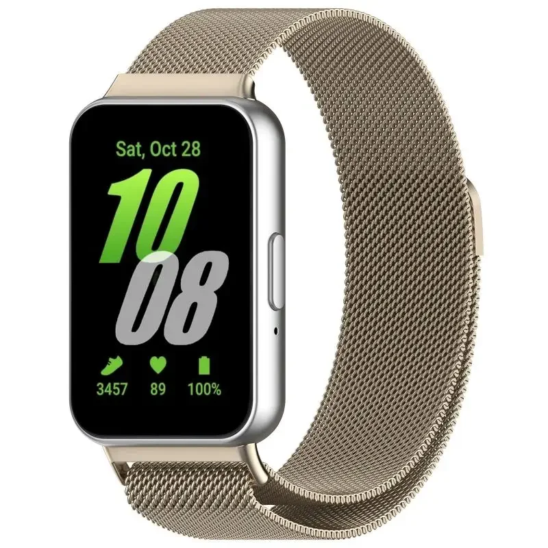 Correa de acero inoxidable para reloj inteligente Samsung Galaxy Fit 3, pulsera magnética Milanese Loop, funda de muñeca Fit3