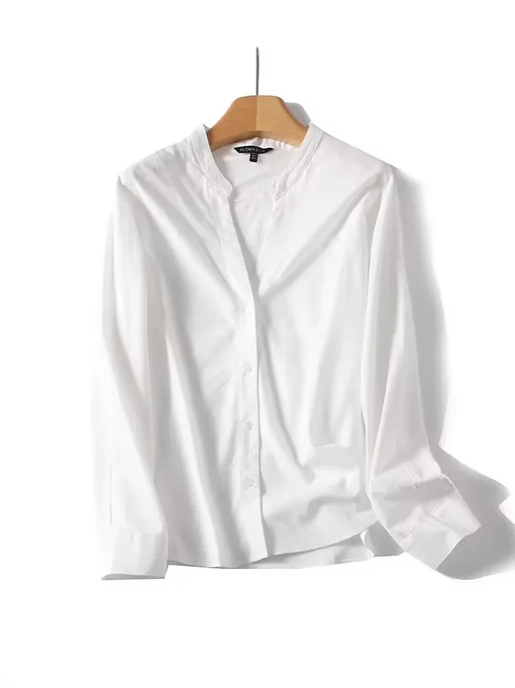 

Spring And Summer New Women's Commuting Casual Fashion White Shirt Long Sleeved Top