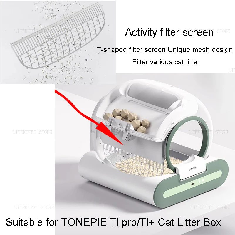 Cat Litter Box Automatic Toilet Removable Filter Screen Filter T-shaped Mesh Effective Sand For TONEPIE TI PRO TI+ Accessories