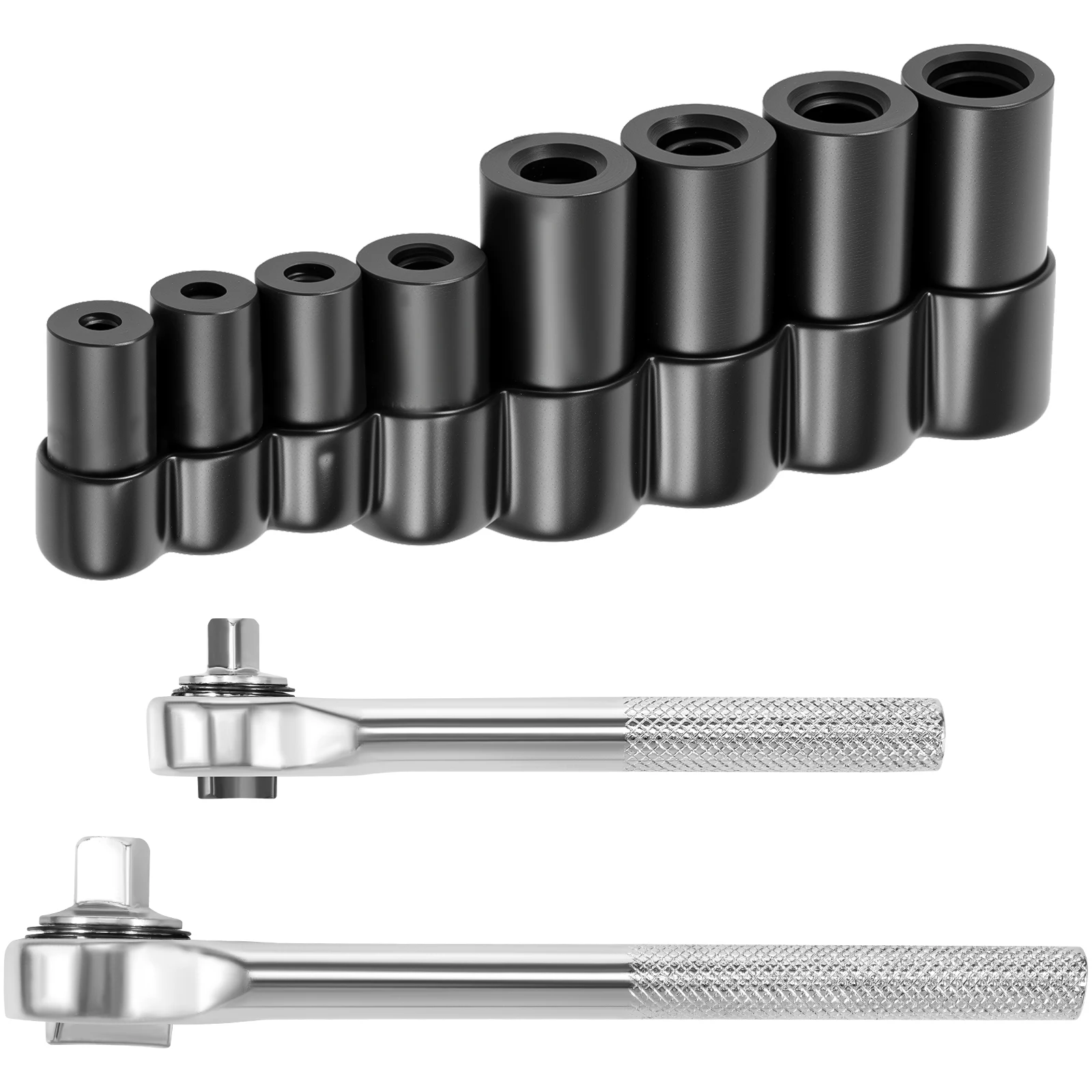 

8Pcs Magnetic Tap Socket Wrench Set 1/4 '' Hex Shank Machine Screw Metric Plug Threading Tool Auto Maintenance Tool for Tight Sp