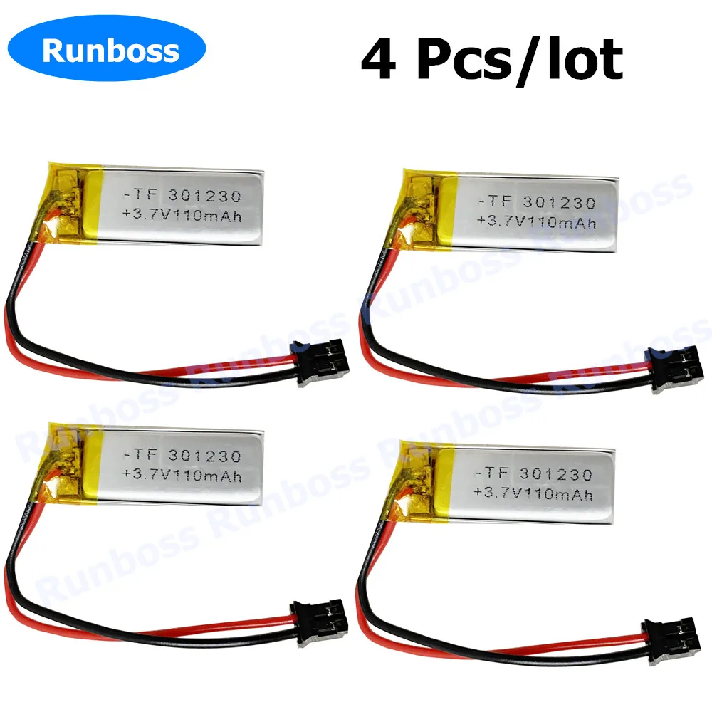 

4pcs 3.7V 110mAh 301230 Lithium Polymer Li-Po Rechargeable Battery For nice nano" or wireless keyboard MP4 MP5 GPS PSP bluetooth