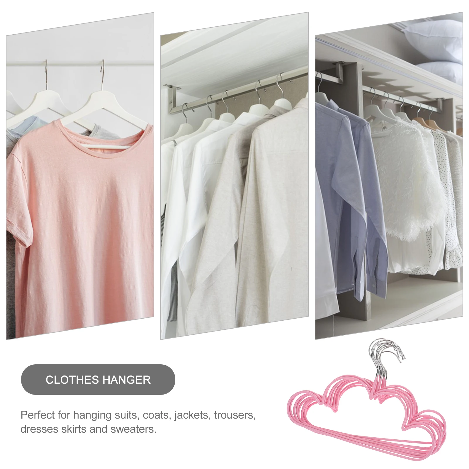 

10pcs Metal Clothes Hanger Cloud Shape Non Slip Heavy Duty Space Saving Reusable Hangers For Home Sweater Coat Suit