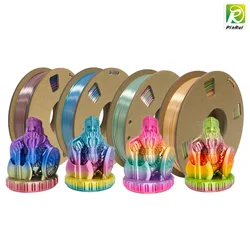 PINRUI 실크 그라데이션 변경 레인보우 멀티컬러 3D 프린터 PLA 필라멘트, 1.75mm 3D 인쇄 재료, 250g 스풀, 0.55lb