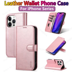 Iphone 13 Case 15 Pro Max Card Pocket Phone Case for IPhone 14 12 11 XS 8Plus 7P 6P 13Pro SE2 High-grade Genuine Leather Wallet