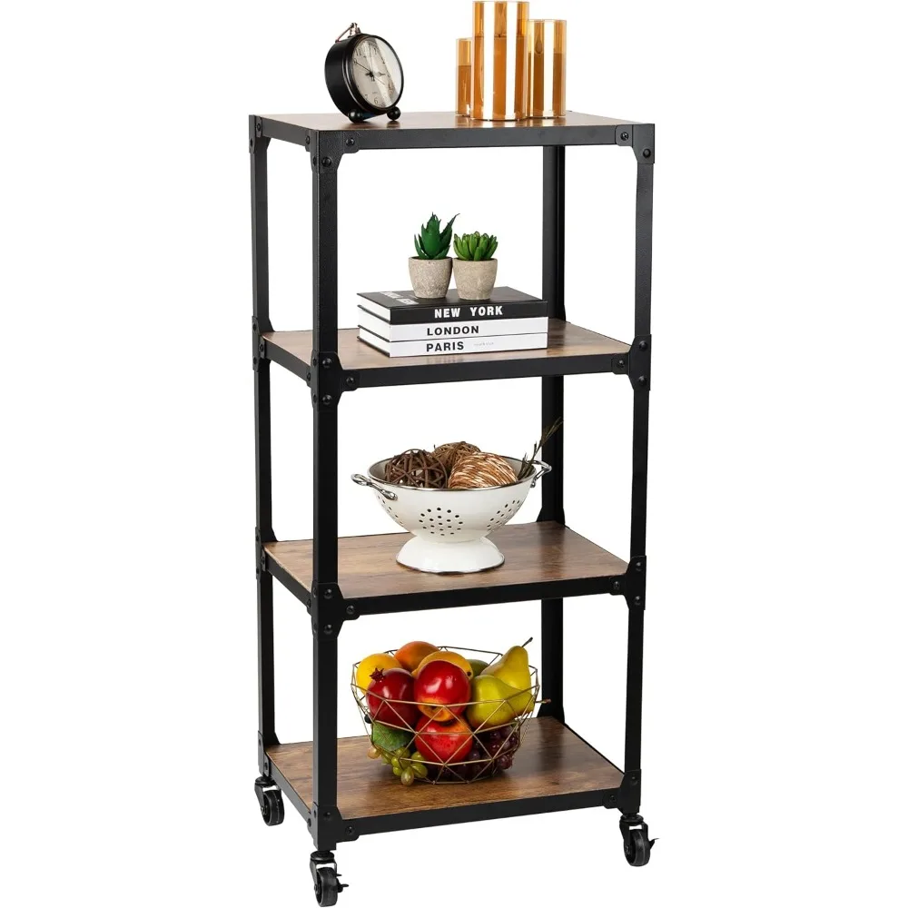 Microwave Stand, Utility Cart, Coffee Cart, Wood,Metal, 17.85