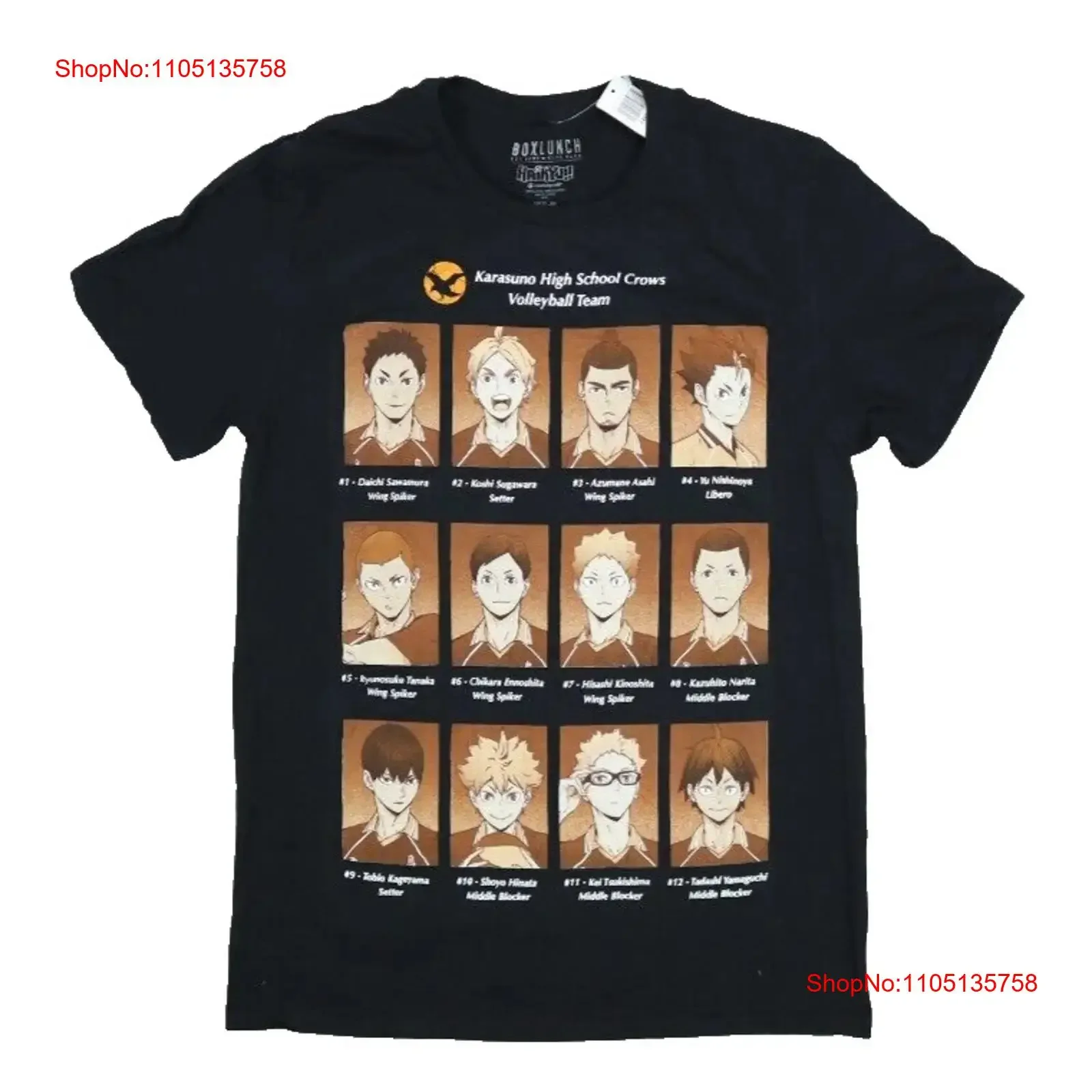 Box Lunch Haikyuu Crunchyroll Anime Volleyball Black  T Shirt Medium vintage Washed graphic Stretched Breathable homme Stylish