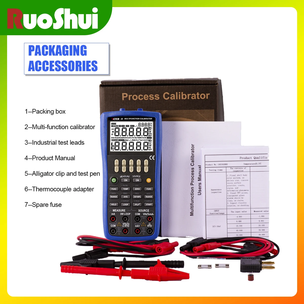 VICTOR25 DDS Calibration Current Voltage Signal Pressure Thermocouple Signal Source Signal Generator Multifunction Calibrator