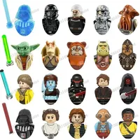 Star Wars Yoda Skywalker  Mandalorian Han Solo C-3PO Leia Darth Vader Bbba Fett Block Mini Robot Figure Bricks Assembling Doll