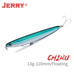 Jerry Surface Pencil Floating Lure 110mm/4,5in Topwater Stickbait Rattling Rock Spinning Fishing Hard Bait for Seabass Fishing