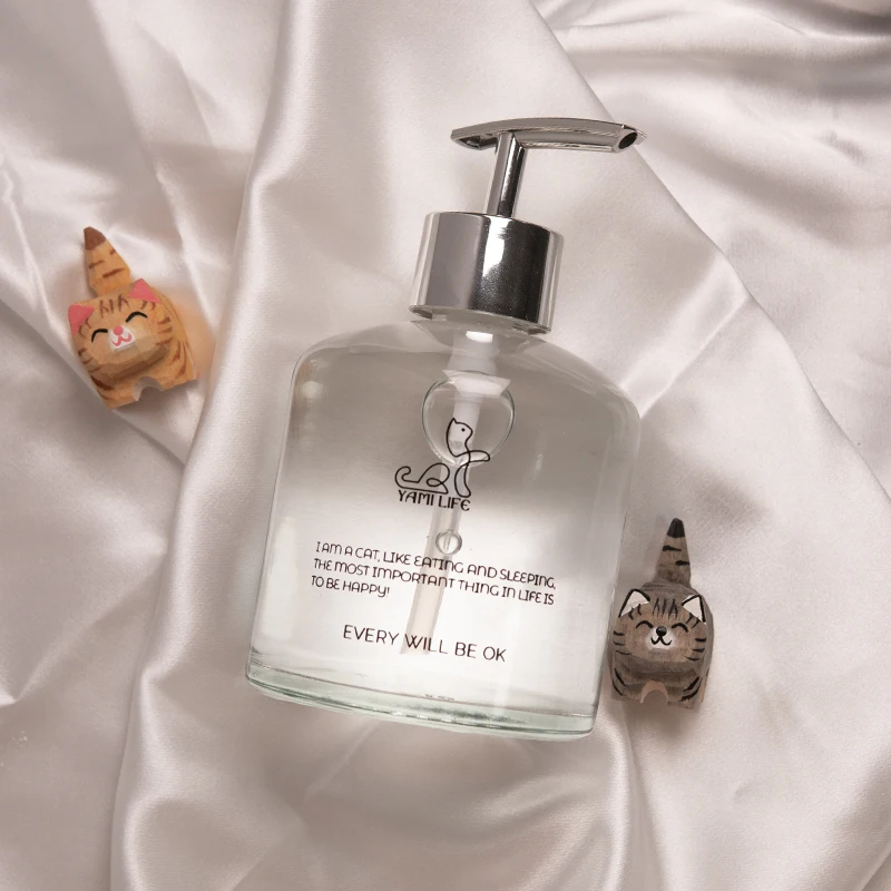 Nordic style luxury glass lotion press bottle hand sanitizer bottle shower gel shampoo bottle household hotel shampoo dispenser