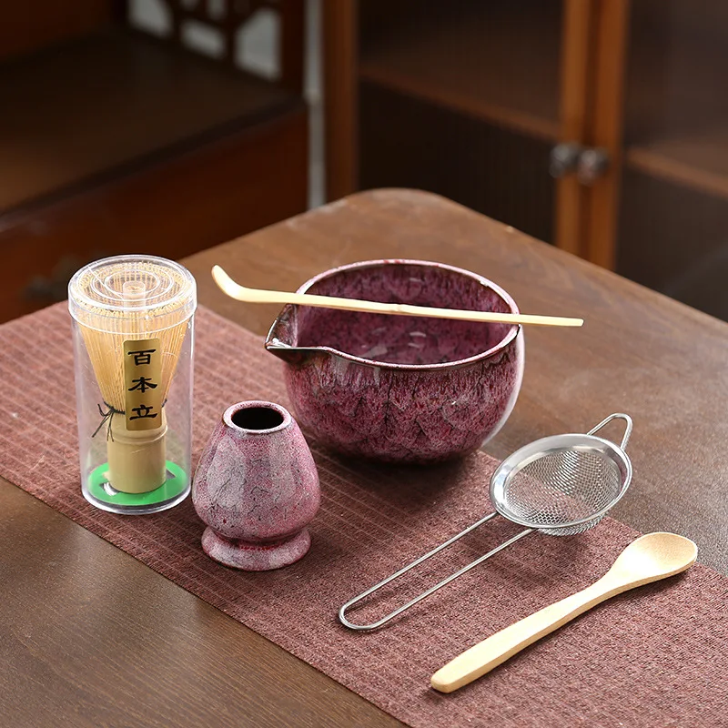 

6Pcs Ceramic Japanese Matcha Set Bamboo Whisk Tea Ceramic Bowl Grinding Brush Set With Gift Box Tea-making Tools Accessories