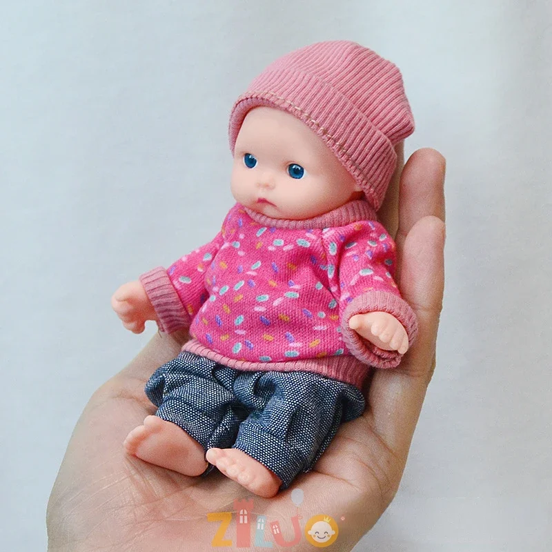 Reborn Dolls 12cm Mini Palm Dolls Simulation Baby Dress Up Doll Reborn Doll Girls Boys Boneca Toys for Kids Munecas Reborn 1/12