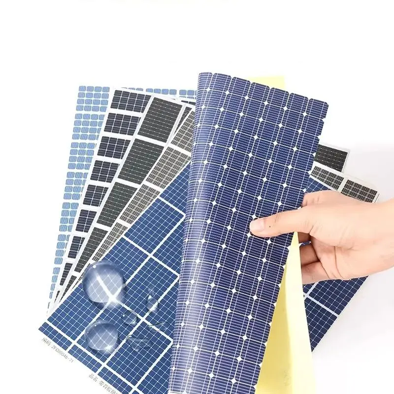 

A4 Size Simulation Solar Panel Stickers Self Adhesive DIY Fake Photovoltaic Board Decal for Crafts Non-Power Generating
