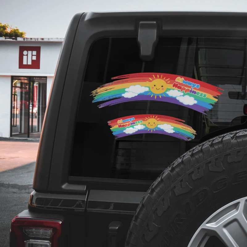 Paint painting rainbow car sticker car body sticker wheel arch door rear decoration electric car scratch cover sticker