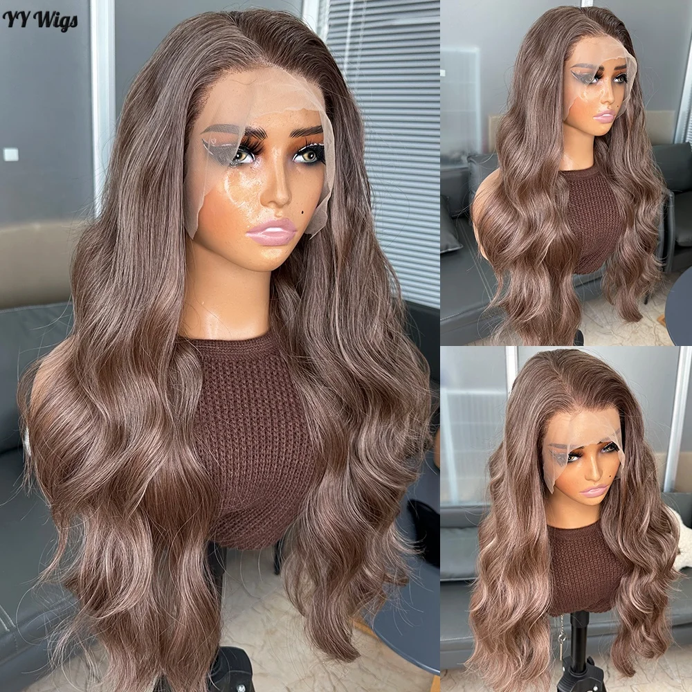

Long 6 Inch Deep Part Highlights Heat Resistant Wig 13x6 Glueless Body Wave Futura Synthetic Lace Front Wigs For Black Women