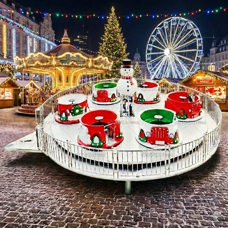 Christmas Fun Fair Ride Trailer Mounted Coffee  Cup Ride Outdoor Indoor Amusement Equipment for Saleglobally accessible