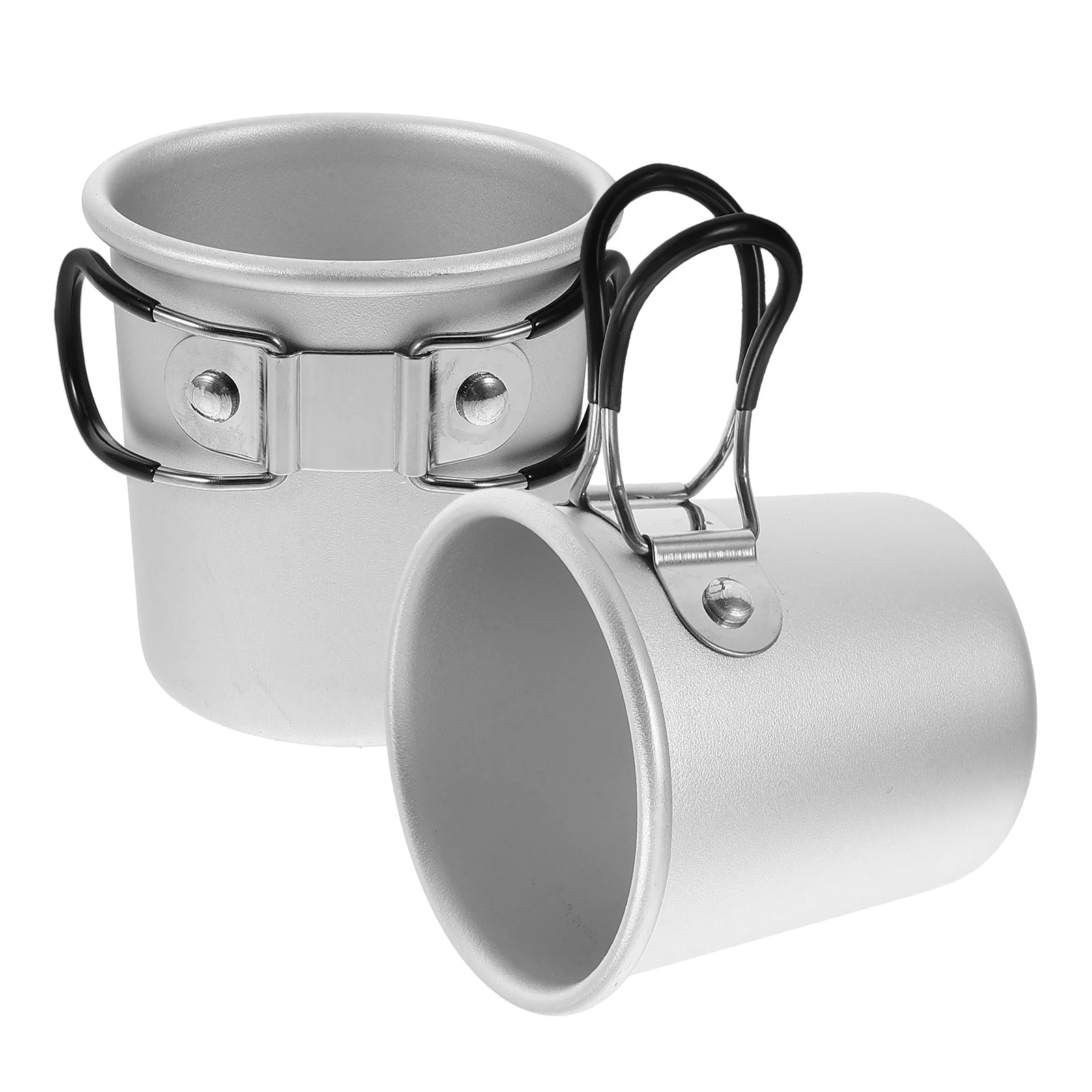 

2 Pcs Outdoor Folding Cup Breakfast Mug Collapsible Cups Drinking Coffee Camping Stackable Aluminum