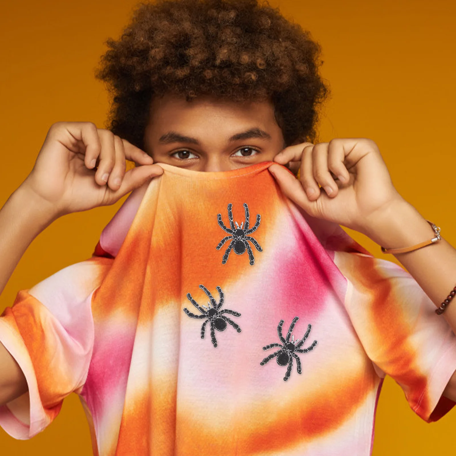 

5 Pcs Spider Embroidered Patch Embroidery Clothes Sew Halloween Fabric Patches for Jean Child